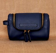 Handcrafted Navy Sienna Travel Kit Leather Trendy